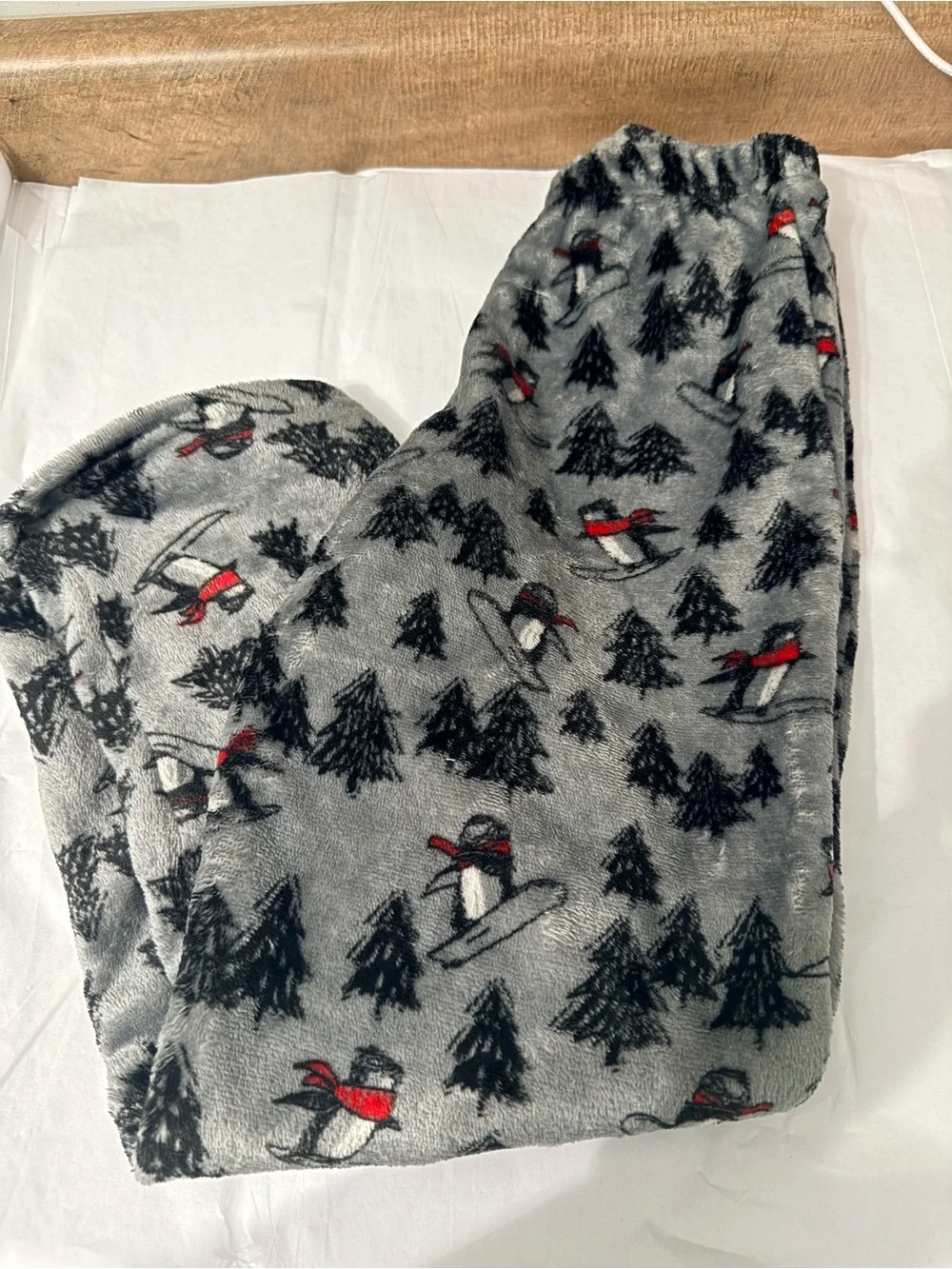 Wonder Nation Kids 2 Piece Fleece Pajama Set Gray Chillin’ Winter Snowman Size 8